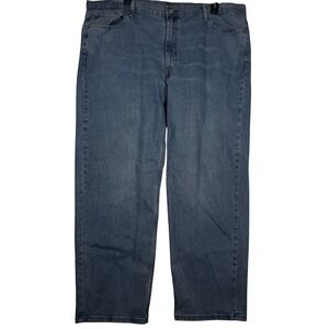 Levis 550 Relaxed Fit Jeans 48x32 Blue Medium Wash Tapered Stretch Denim
